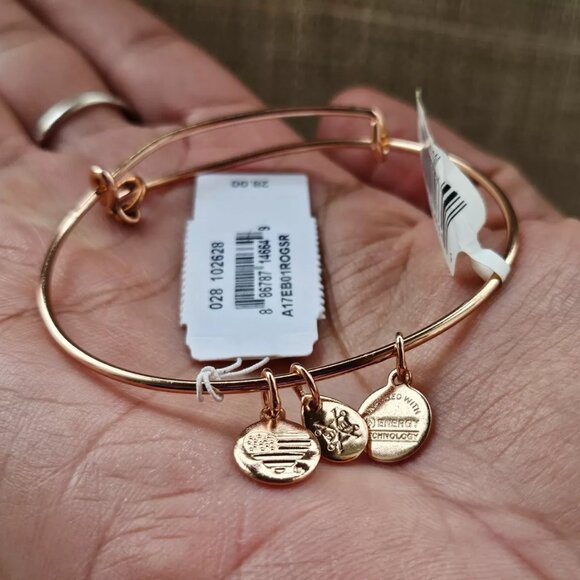 Alex and Ani Women Bracelet Rose Gold Tone Wrist Band New with defect - Picture 1 of 9